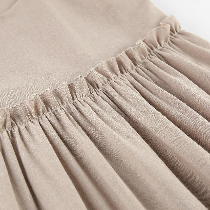 Summer Sexy Spice Girl Halter Dress Holiday Loose Style Cotton Linen High Waist Sleeveless A-Line Skirt