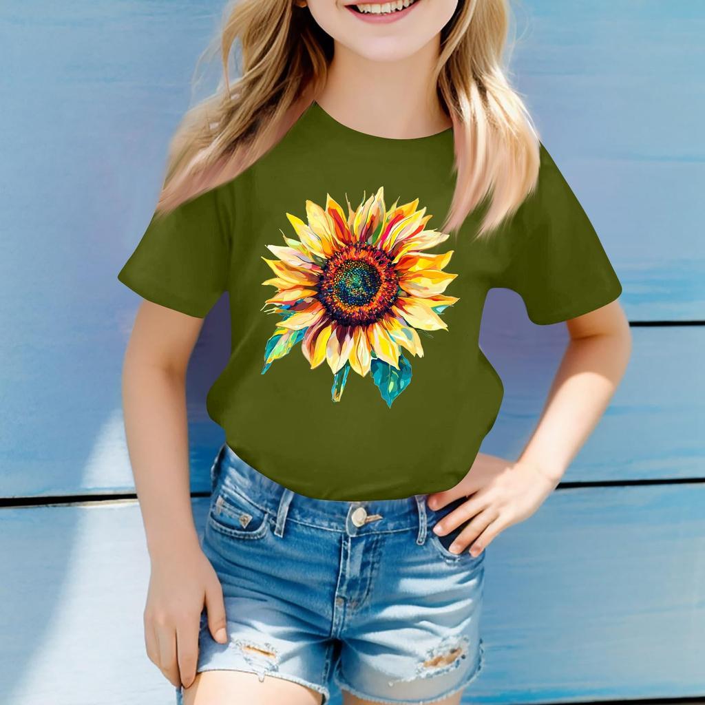 Peuter Meisje Jongen T-shirts Kinder Top Jongens en Meisjes Bedrukt Kort Mouw T-shirt