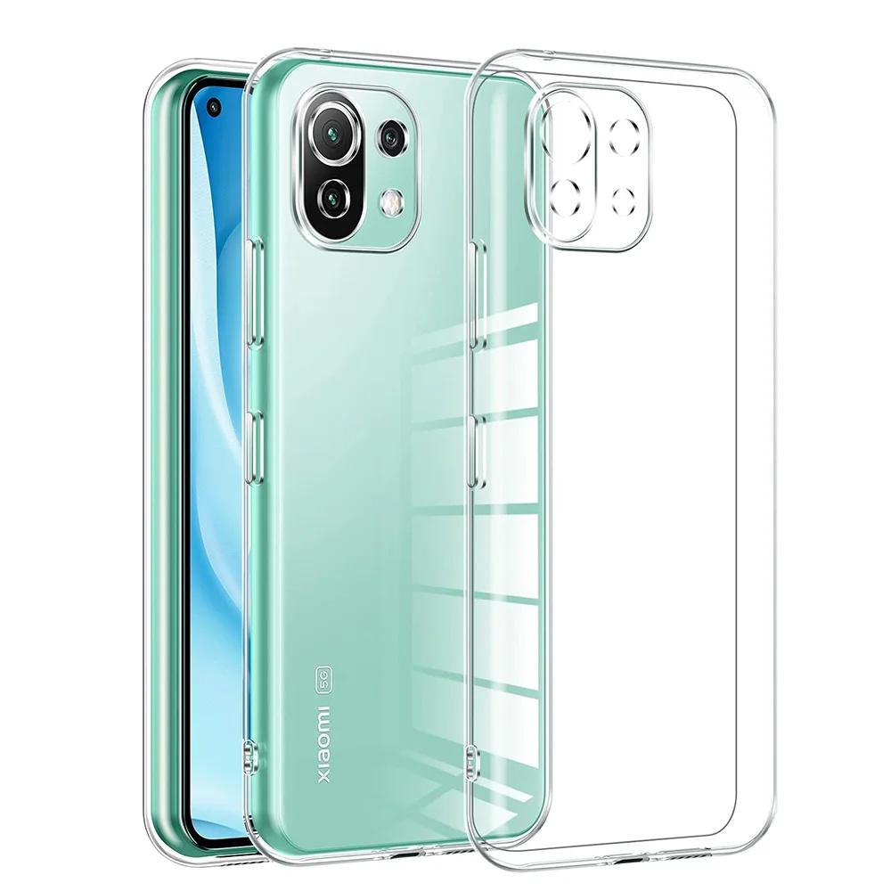 Original Ultra Thin Clear Silicone Soft TPU Case For Xiaomi Mi 11 11 Lite Cover Simple Soft TPU Clear Transparent Phone Case