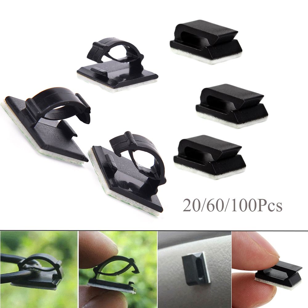Firm Plastic Self-adhesive Organizer Clamp Wire Management Buckle Line Cable Clip Fixer Holder