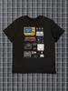 Unisexs Retro Gaming TShirt RetroStyle Gamepad Pattern TShirt Black Loose Fit Casual Gamer Shirt Pure Cotton Couple Shirts