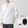 Half Zipper Solid Color Sweatshirt Men's Autumn New Trendy Brand Large Size Men's Lapel Loose Casual Top