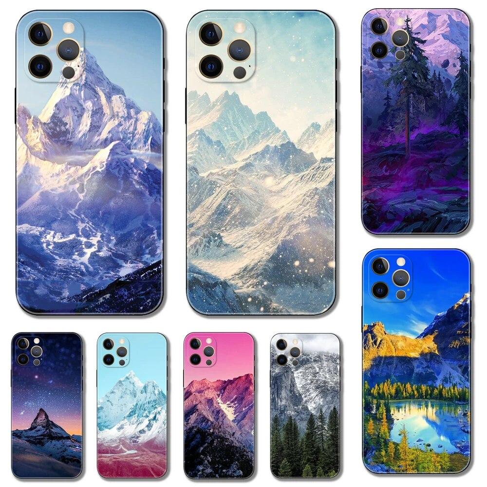 Winter Snow Mountain Scene Phone Case For iPhone Samsung Galaxy Redmi Xiaomi Oppo OnePlus Note S A 7 8 9 10 11 12 13 14 20 21 22 23 53 54 Pro Ultra
