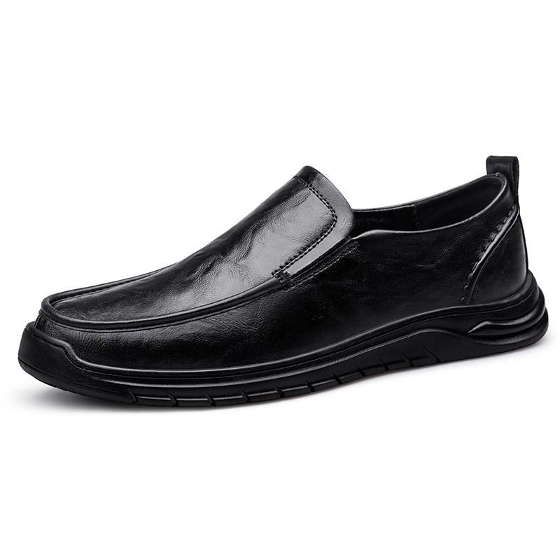 Men Genuine Leather Casual Shoes Classic Simple Comfy Man Loafers Slip On Business Shoes Soft Moccasins Breathable Driving Shoes
