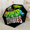 Plants Vs Zombies Adventure Outdoor Automatic Umbrella Compact 8-Rib Design Lightweight Durable Everyday Carry Umbrella Elegant Umbrella