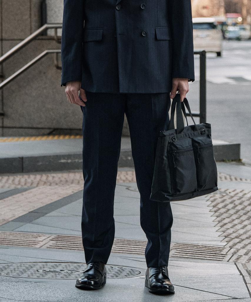 STCO Wool 50 Two-Tone Comfort Double Formal Pants Navy (Classic Fit)_Sslwa62Ctn