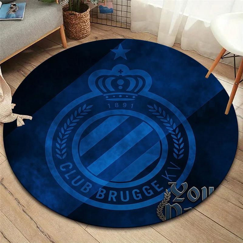 Kruhový koberec Club Brugge KV s vlastným menom, Koberec do obývacej izby, spálne, k pohovke, herne, protišmyková podložka