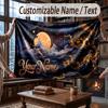 Space Cosmic Theme Throw Blanket Custom Name Text Personalized Blanket Soft Cozy Blanket for Home Sofa Bed