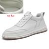 Mens Sneakers Lace Up Spring Autumn England Mens Casual Shoes Men's Genuine Leather Shoes Soft Bottom Men's White Shoes Tenis