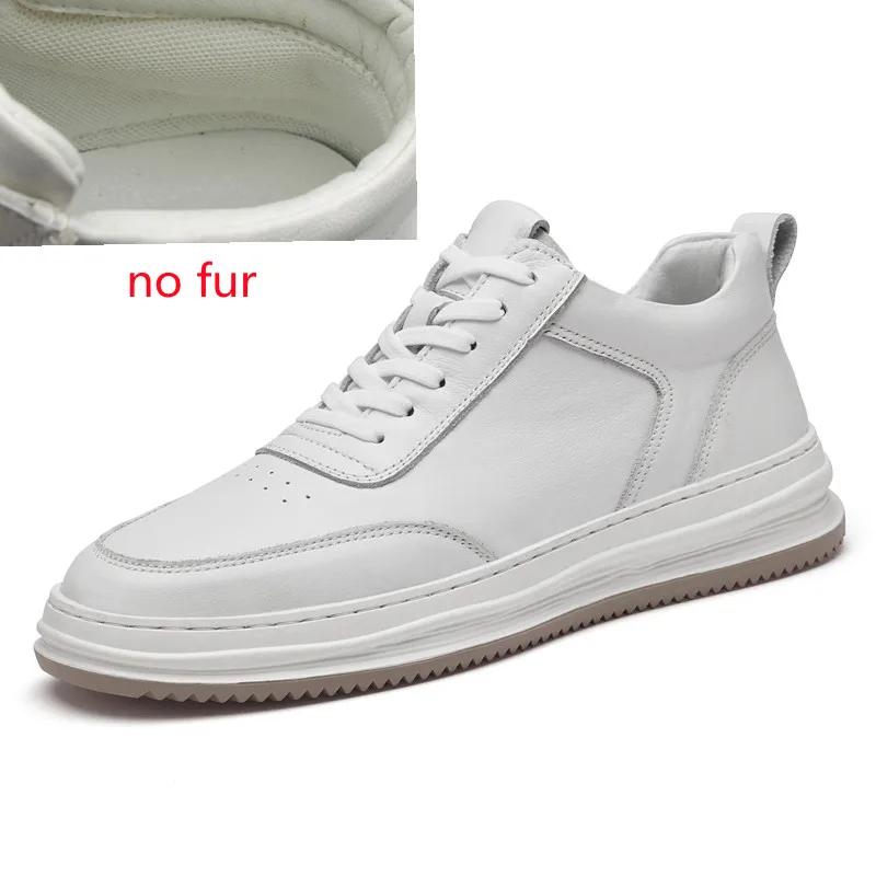 Mens Sneakers Lace Up Spring Autumn England Mens Casual Shoes Men's Genuine Leather Shoes Soft Bottom Men's White Shoes Tenis