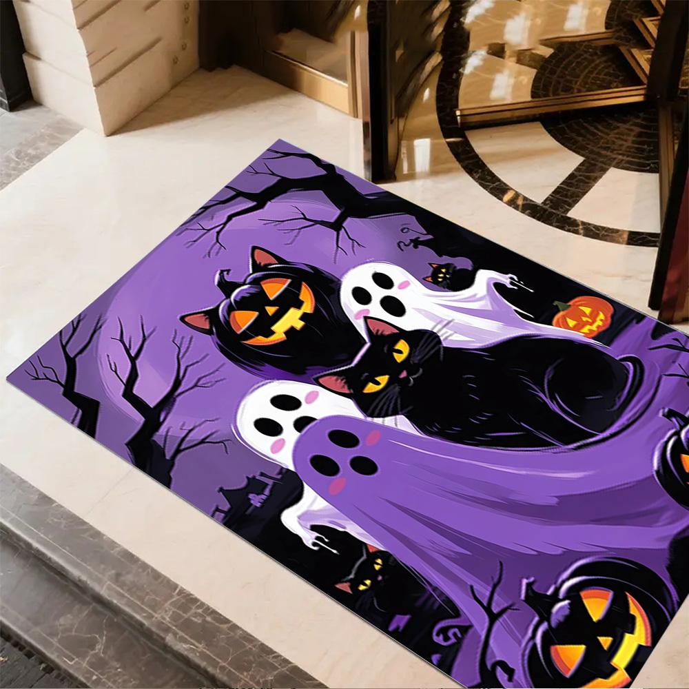 1 Stück Halloween-Design-Teppich rutschfester Teppich Heimdekoration Geschenk Wohnzimmer Schlafzimmer