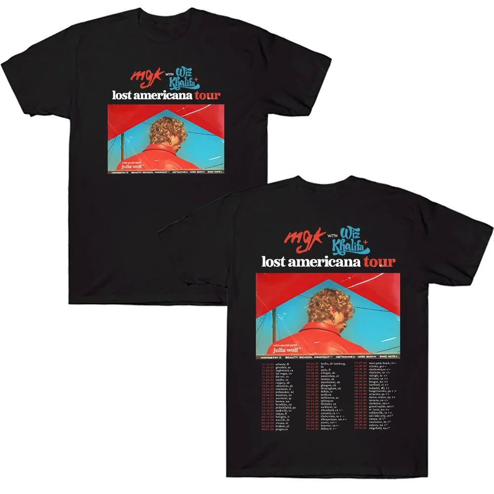 Fashion Oversized Short Sleeve Rapper MGK Lost Tour 2025 2026 T Shirts New Short Sleeve Tees Breathable Streetwear Unisex