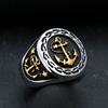Fashion Steel Color Stainless Steel Anchor Ring Vintage Punk Biker Rings for Men Unique Amulet Jewelry Gifts Dropshipping