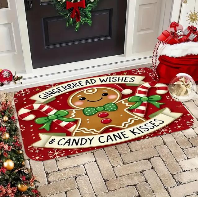 Red Bird Christmas Man Welcome Door Mat Front Door Mat Outdoor Entrance Mat with Christmas Door Mat Home Decor Check-in Gift