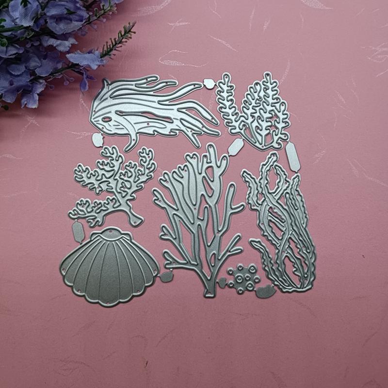 Sea Creatures Theme Metal Die Cuts Cutting Dies Cut Stencils for DIY Embossing Paper Leather Scrapbooking Card Making