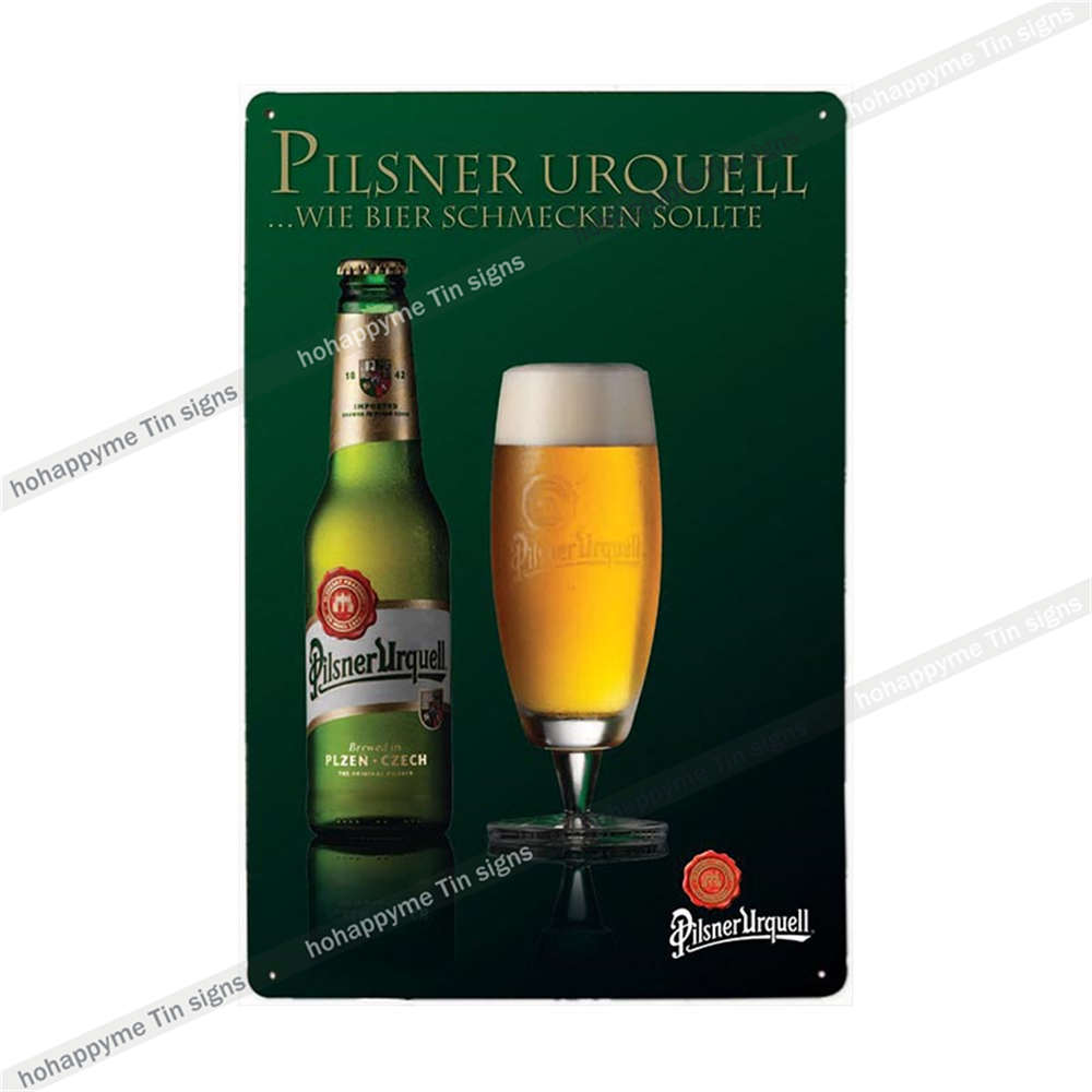 Pilsner Urquell Kovová Nástenná Umenie Plagát Belgické Pivo Značka Vintage Bar Mužská Jaskyňa Klub Plechová Maľba Dekorácia Doska Dekorácia 20x30cm