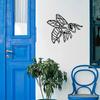 1pc Metal Bee Wall Art, Iron Bee Outdoor Garden Sculpture, Patio Fence Decoration for Living Room Balcony Indoor Home