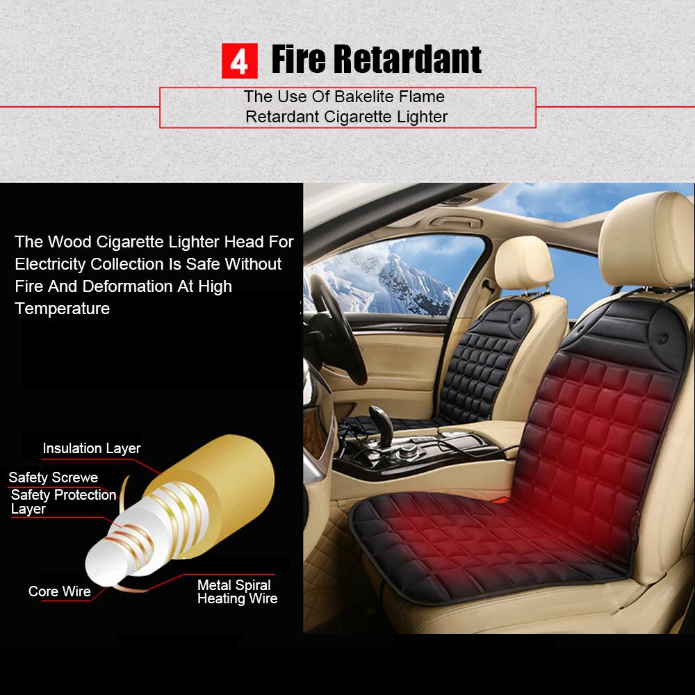 Auto Accessories Heated Car Seat Cushion Cover Hot Keep Warm 12V Universal Electric Seat Heater Heating Seat Cushion Winter Household Cushion