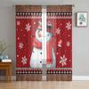 Christmas Snowflake Snowman Sheer Curtains For Kids Bedroom Living Room Voile Curtains Xmas Kitchen Tulle Curtain