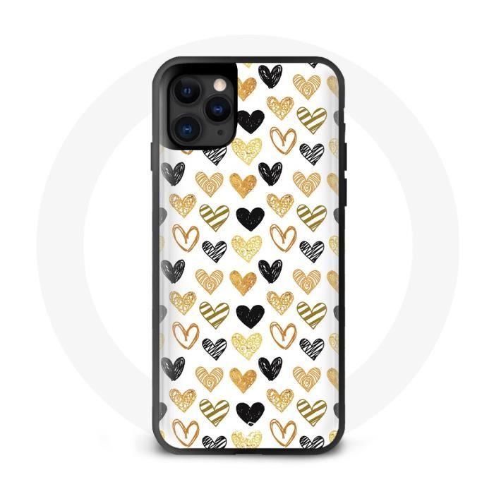 Cover - Cuori Oro Nero - iPhone 11 - Morbida - Protezione dagli urti - Moderna