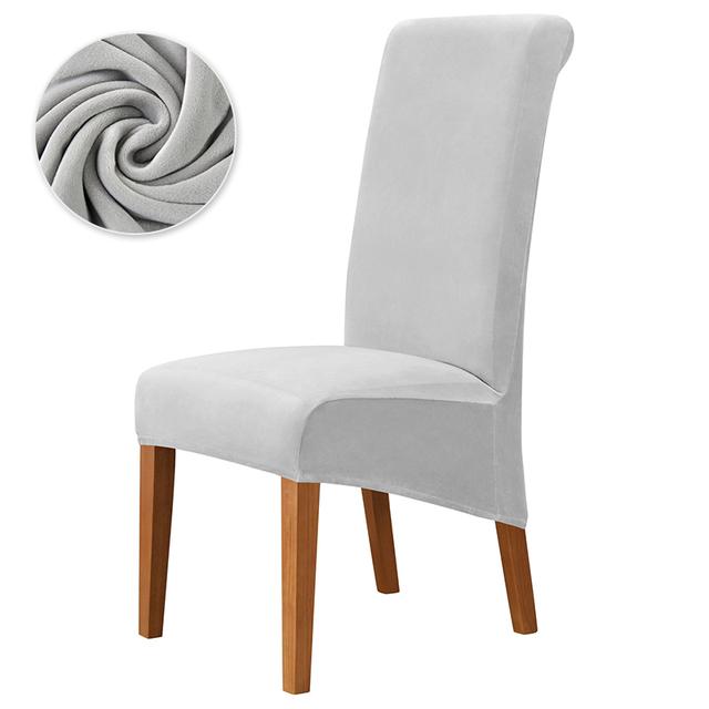 High Back Universal Dining Chair Cover Stretch Velvet Chair Covers Long Back Chairs Seat Covers For Dining Room Kitchen Office