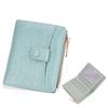 Women's Korean Style Short Purse Crocodile Pattern Wallet Snap Button Billfold Zipper Coin Purse Pu Leather Card Holder