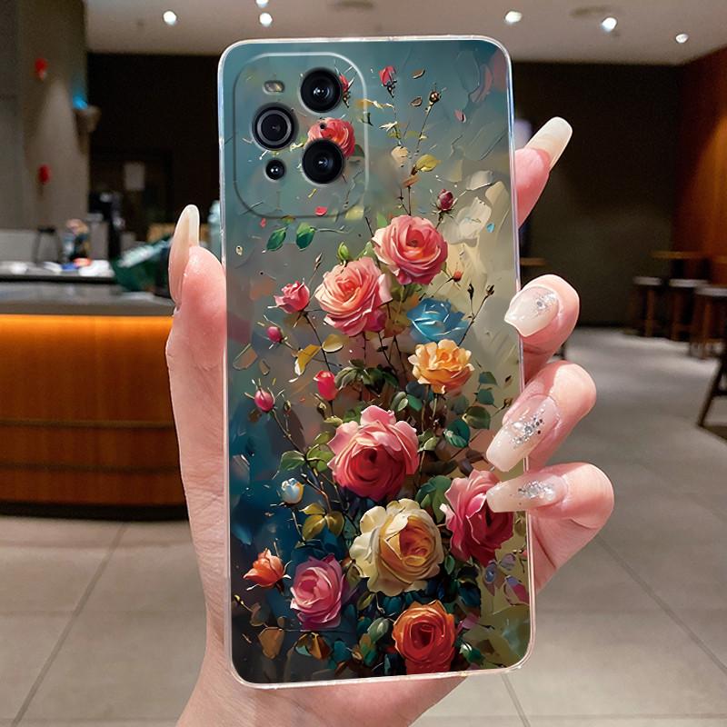 Case For OPPO Find X3 / Find X3 Pro Casing Clear Luxury Fashion Butterfly Flower Soft TPU Silicone Cover For FindX3 X3Pro Bumper