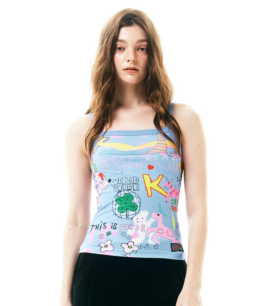 Soipeuyukaen Drawing Full Print Sleeveless