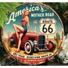 Segno Metallica Vintage Route 66 Latta Intemperata Arte da Parete Ristorante Retrò Bar Pub Decorazione