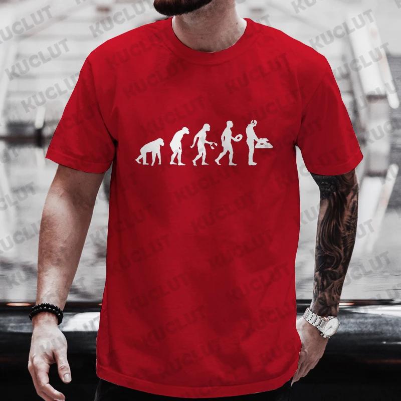 Funny Evolution DJ Printed TShirt Men Fashion Casual Short Sleeves Tshirts Summer Casual Breathable Tshirt Music Tee Shirt Tops