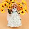 1:12 Miniature Mini Victorian Doll Model Green Lady Dollhouse Decoration