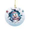 Charming Acrylic Christmas Break Through Ornament For Unique Car Interior Decoration