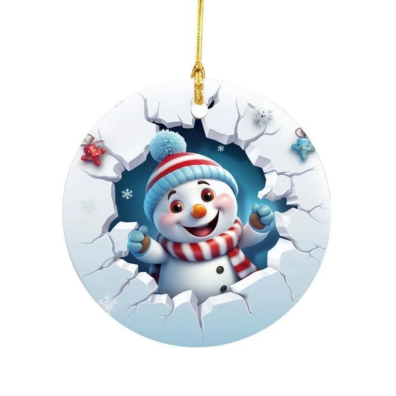 Charming Acrylic Christmas Break Through Ornament For Unique Car Interior Decoration