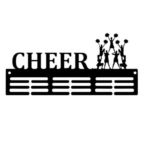 Wall Mounted Medal Hanger Black Metal Display Stand Cheerleader Silhouette Wall Decoration Medal Organizer Gift for Athletes