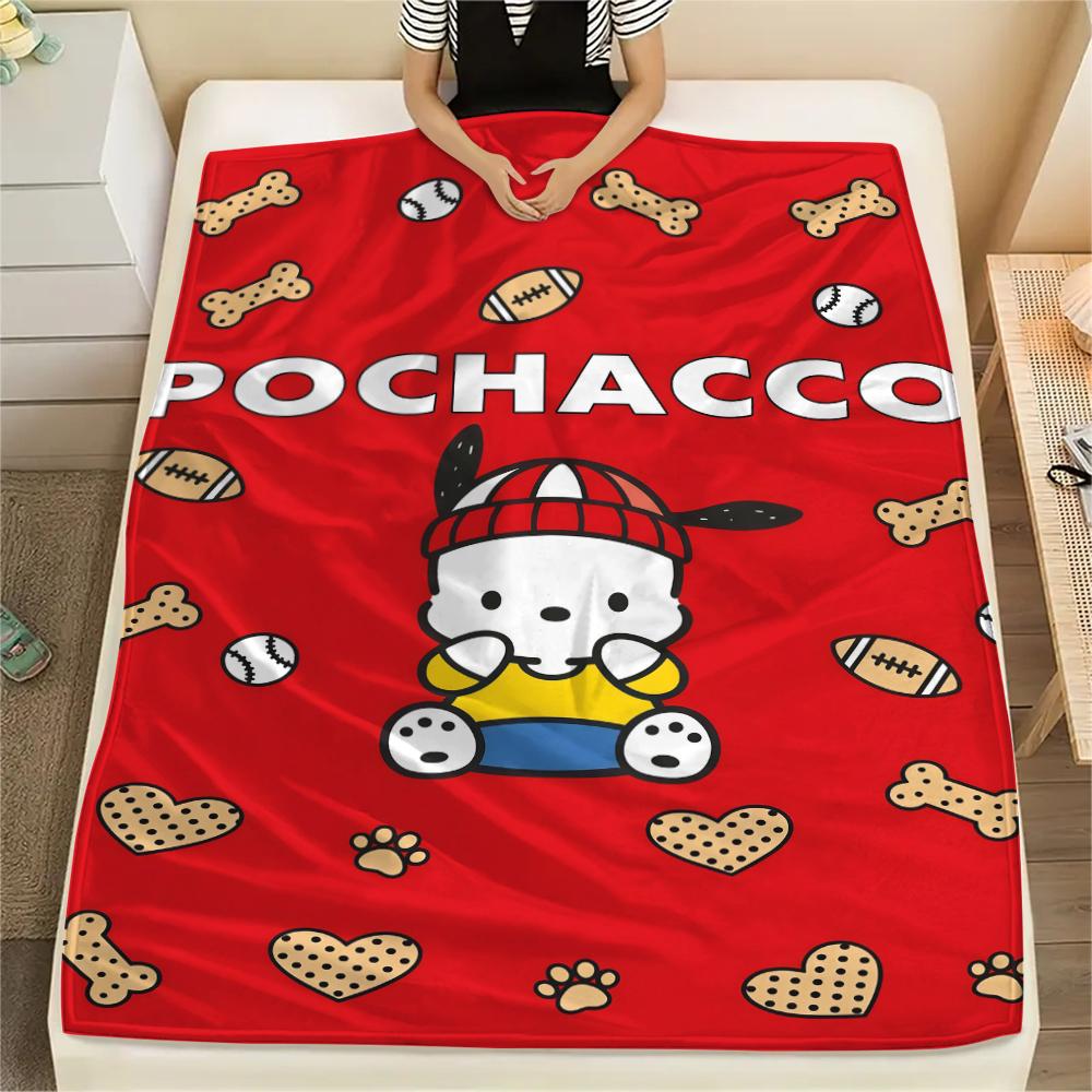1PC Sanrio Cute Print Flannel Blanket, High quality All Seasons, Home Decor, Warmth and Comfort, Perfect for Christmas Gifts