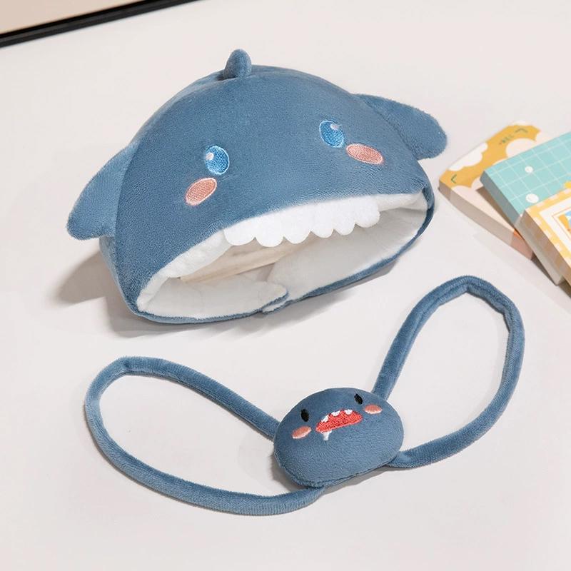 Cute Shark Head Backpack Plush Toy with Capybara Design Adorable Stuffed Doll Birthday and Holiday Gift for Kids or Friends