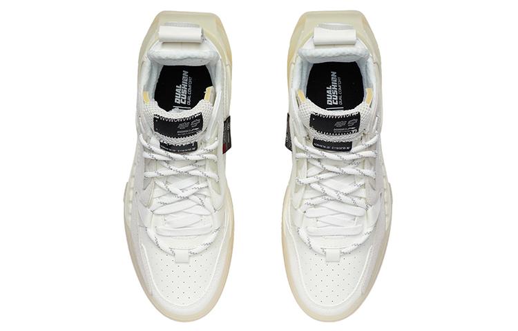 Li Ning Enlightenment Textile, Synthetic Leather Abrasion Resistant Breathable Low Top Skateboard Shoes Women's White AGCR232-7