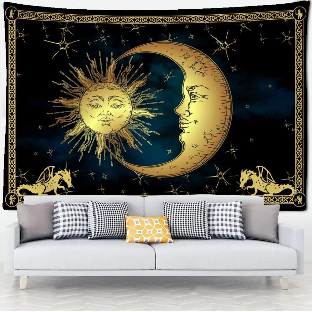 Celestial Sun and Moon Tapestry Mystical Art for Living Room Decor Boho Style Enhance Your Space with Cosmic Vibes