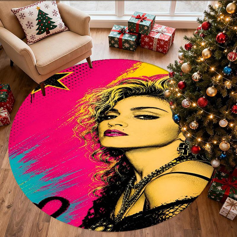 Marilyn Monroe Pattern Round Rug, Indoor/Outdoor Mat, for Picnic, Gameroom, Bedroom, Office, Living Room, Home Decor Carpet, Birthday Gift
