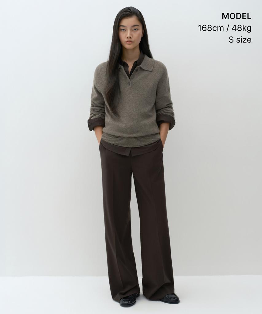MUSINSA STANDARD WOMAN [Victoria Wool] Women'S Collared Knit [Taupe]