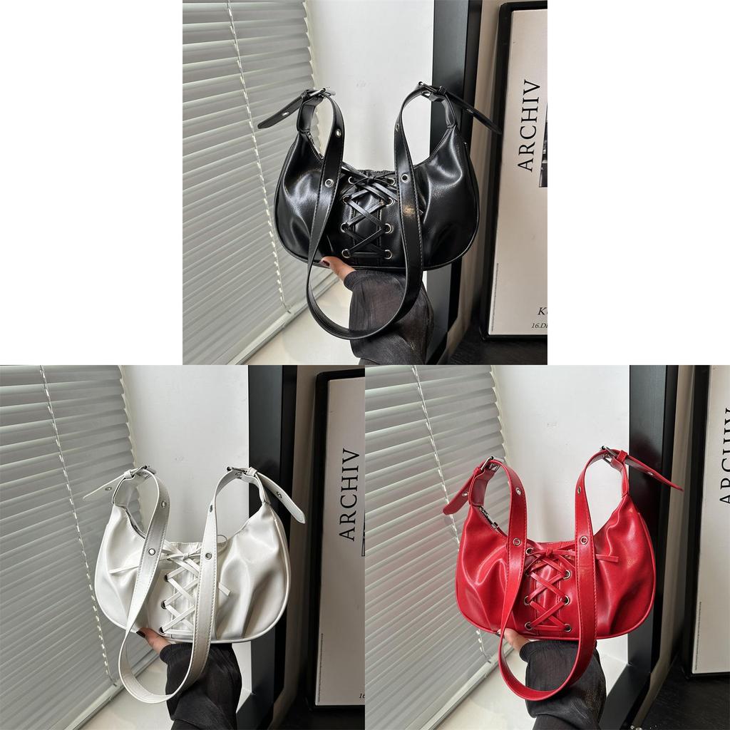 Pu Small Underarm Bag With Ruffle Detail For Daily Casual Wear