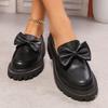Preppy Στυλ Loafers με Κόμπο και Πλατφόρμα για Γυναίκες Μόδα Παπούτσια με Παχύ Πάτο από Δέρμα PU Γυναικεία Μεγάλα Μεγέθη Στρογγυλή Μύτη Παπούτσια Lolita