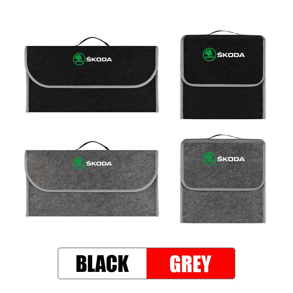 Xjfcr4 Car Folding Storage Case Felt Cloth Organizer Box For Skoda Octavia A5 A7 Rapid Fabia Superb Kodiaq Kamiq Yeti Scala Karoq