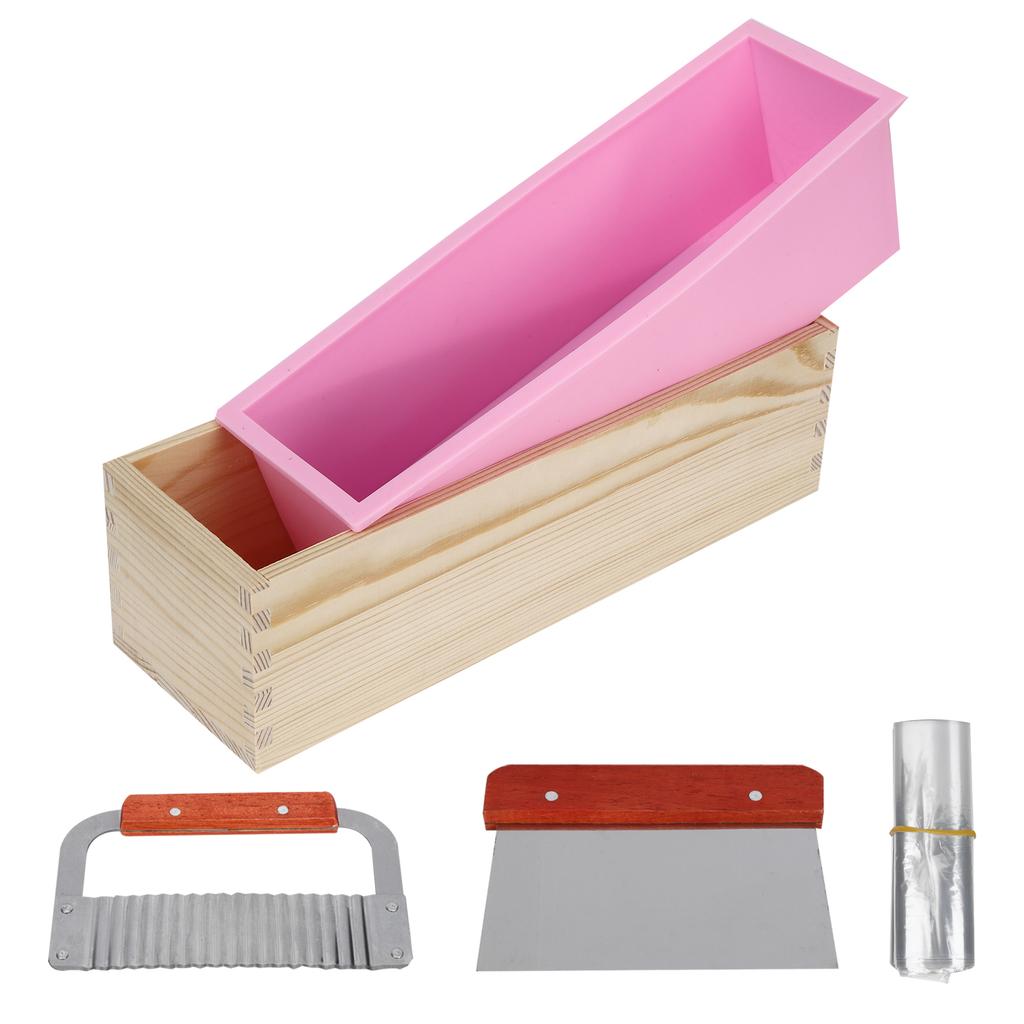 DIY Hand Made Silicone Soap Mold Cutting Blade Tools for Cake Bread Chocolate Making(Pink )