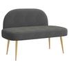 Padded Bench with Backrest Dark Grey 110 X 60 X 76 Cm