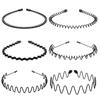 6pcs Metal Headband For Men Women Fashion Hair Bands Outdoors Sports Non Slip Smooth Elastic Teeth Comb Unisex Hair Accessories