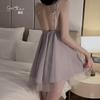 Sexy Low-cut Gathering Butterfly Cup Plus Chest Pad Suspender Nightdress Robe Women's Large-size Loungewear Set