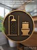 Houten hangende decoratieve borden, badkamerdecoraties, 2D platte hangers, het patroon is de douche en het toilet, een housewarmingcadeau voor vrienden