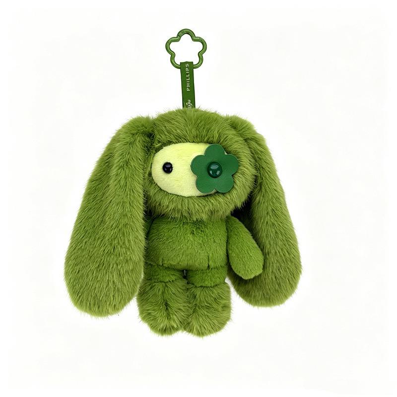 18cm Juju Hanging Plush Toys Cute Rabbit Design Flower Keychain Backpack Pendant Accessory Cross-border New Style Soft Doll Toys