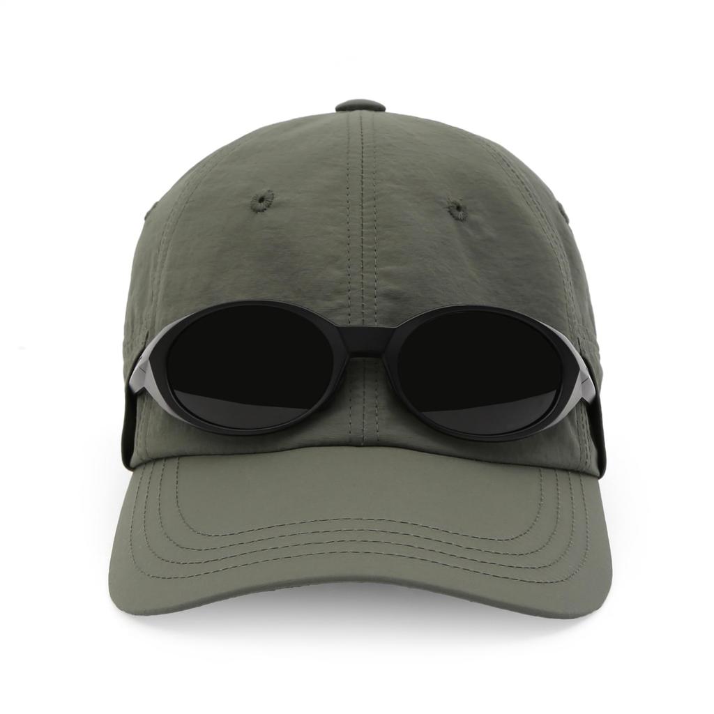 UNDERCONTROL Nylon Sunglasses Outdoor Performance Hat with Long Mesh Eyeglass and Made in Korea [Cap Only] Cap, 6-Panel Brim, Liner, Slot,